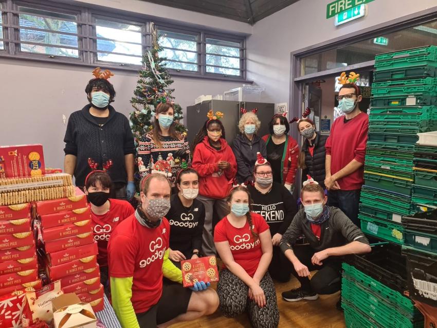A team of enthusiastic helpers preparing the Christmas meals earlier this week